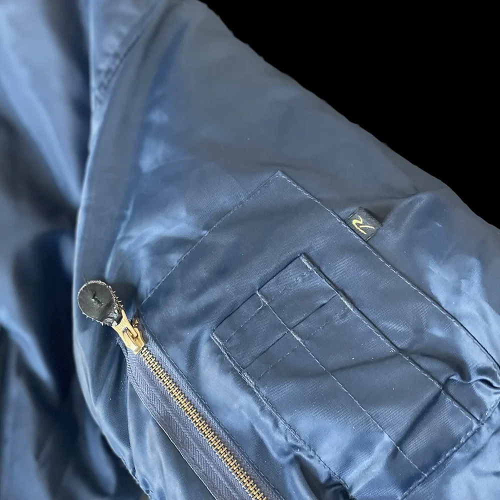 ROTHCO | S | MA-1 FLIGHT Men’s Navy Blue Technical Zip Cargo Bomber Jacket - Picture 6 of 16